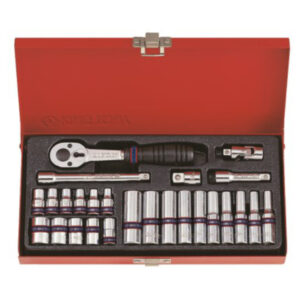King Tony SOCKET SET 1/4" STANDARD AND DEEP 4-13MM 26PC