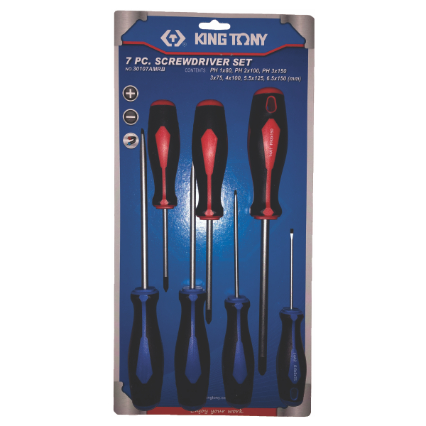 King Tony SCREWDRIVER SET 7PC BLISTER CARD