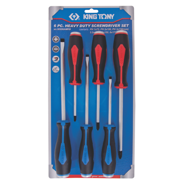 King Tony GO THRU SCREWDRIVER SET 6PC