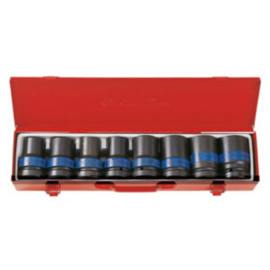 King Tony SOCKET SET 8PC 1" DEEP IMPACT 17-41MM THIN WALL