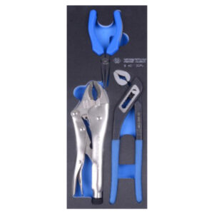 King Tony PLIERS SET W/PUMP  VICE GRIP L/NOSE EVA FOAM