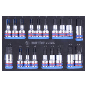 King Tony SOCKET SET 1/2" HEX - TORX & SPLINE BITS 29PC