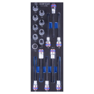 King Tony SOCKET SET 1/2" HEX - TORX & SPLINE BITS 17PC