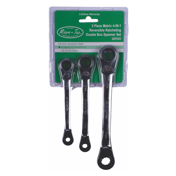 Micro-Tec Wrench 4 In 1 Ratchet 3Pc